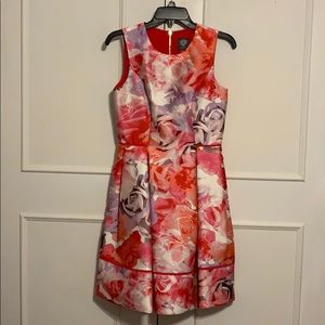 Vince Camuto size 4 pink coral violet floral dress